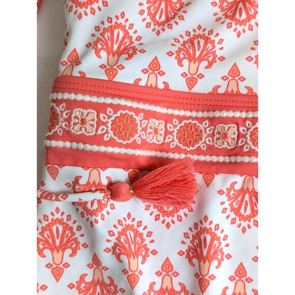 Talbots Cabana Life Embroidered Halter One Piece size L Tropical Beach UPF 50+ - Picture 5 of 14